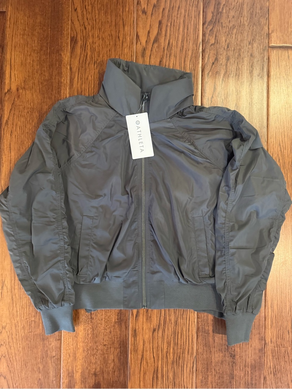 Athleta Jetset Bomber Jacket Shadow Gray